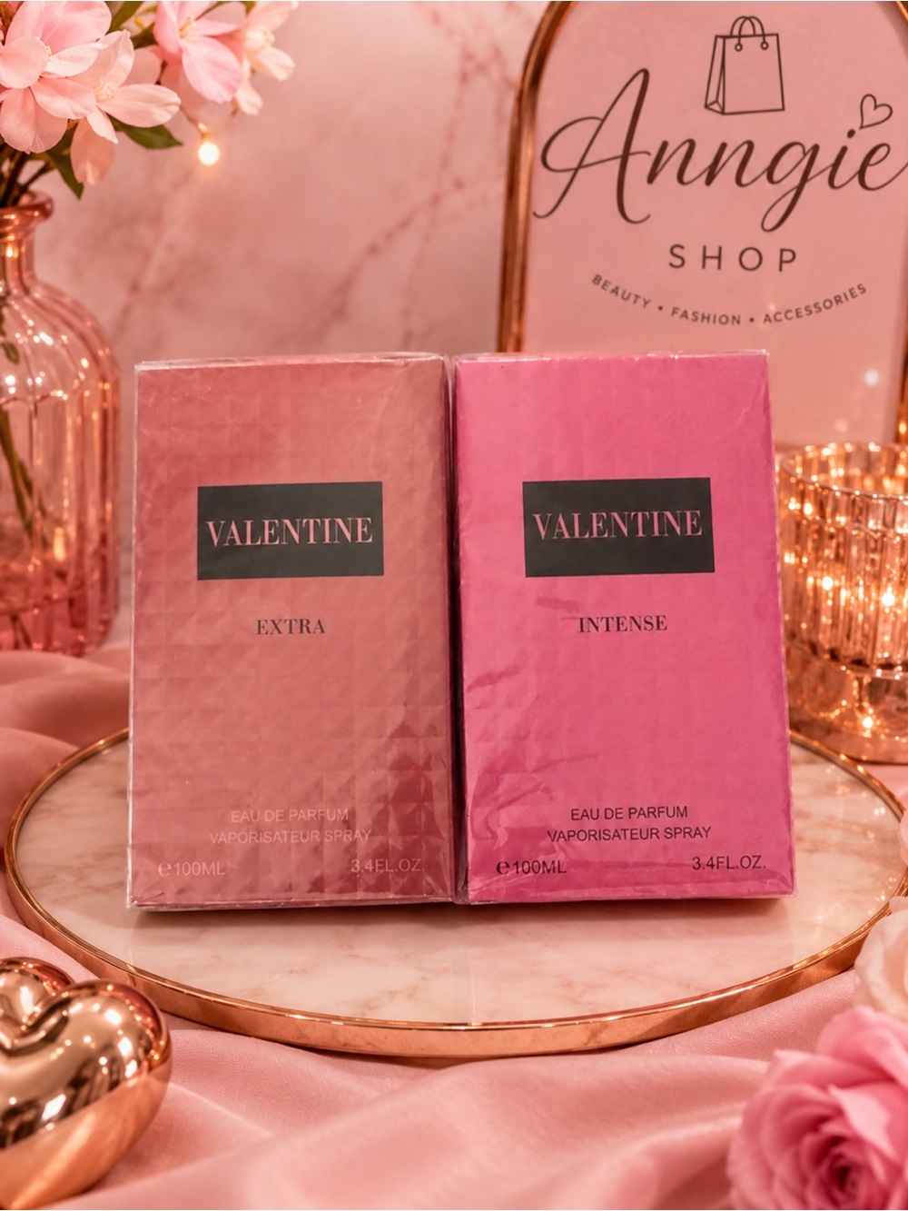 valentine pink bottle is great gift a set